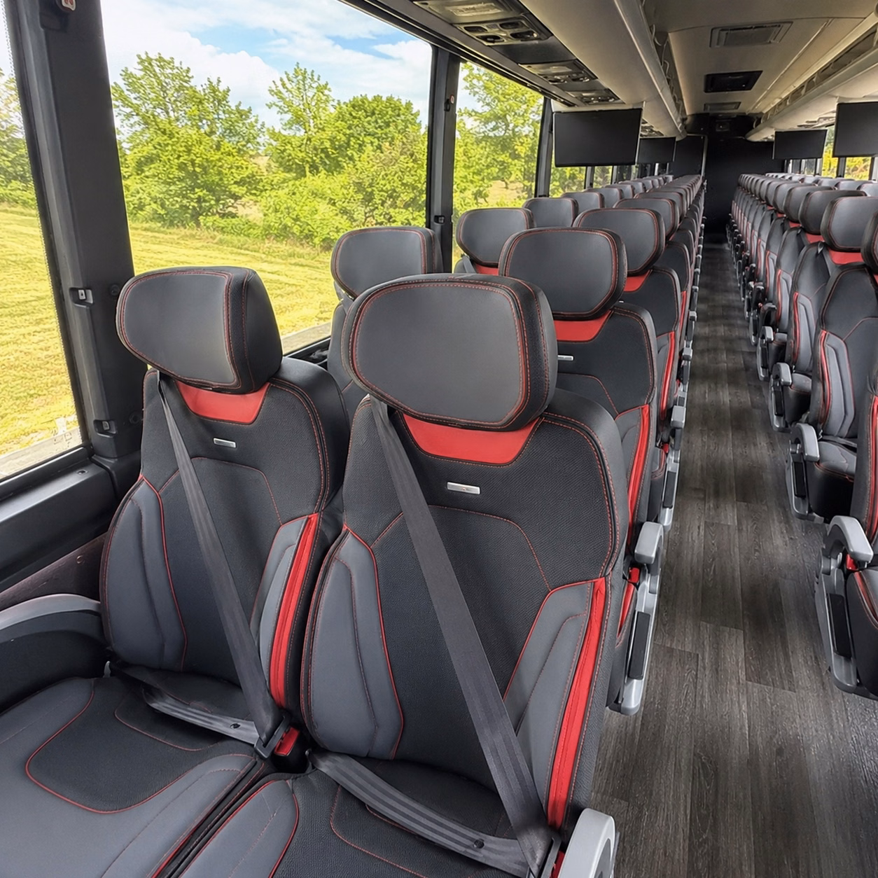 concord charter bus rental interior